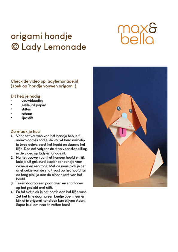 origami hondje vouwen